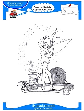 Çocuklar İçin Tinkerbell Boyama Sayfaları 